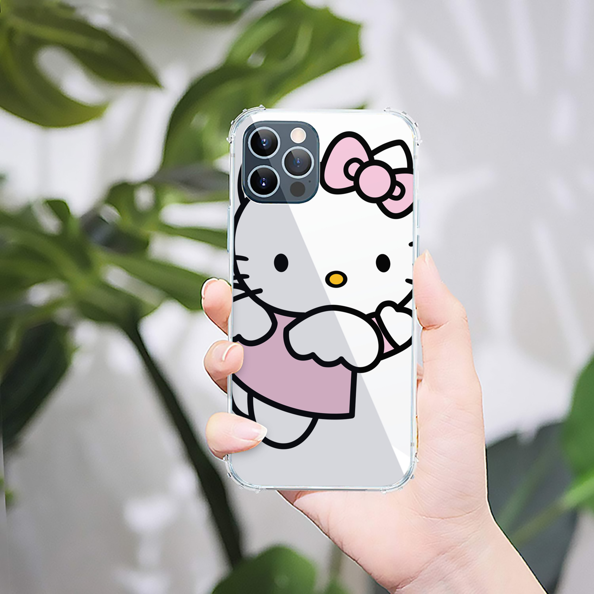 （画像用） Hello Kitty ハローキティ 【iPhone 12シリーズ対応】透明スマホケース（クリアソフトケース）